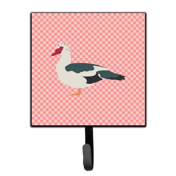 Carolines Treasures Muscovy Duck Pink Check Leash or Key Holder BB7864SH4 - main